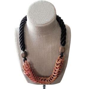 Vintage Beaded Statement Necklace – Boho Tribal Style